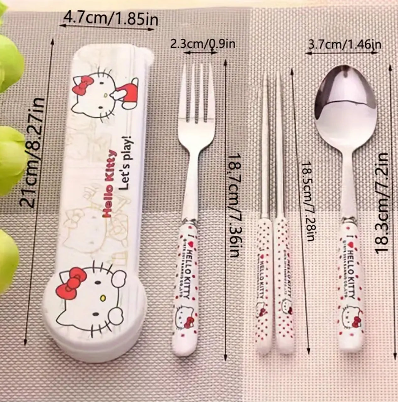 Cubiertos de Hello Kitty de acero inoxidable