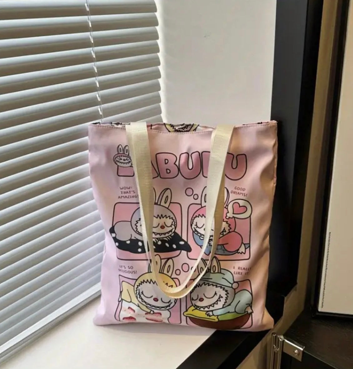 Bolsos labubus tote lona con forro
