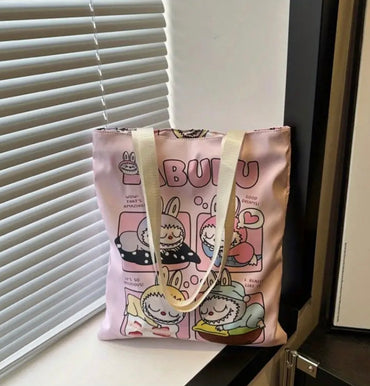 Bolsos labubus tote lona con forro