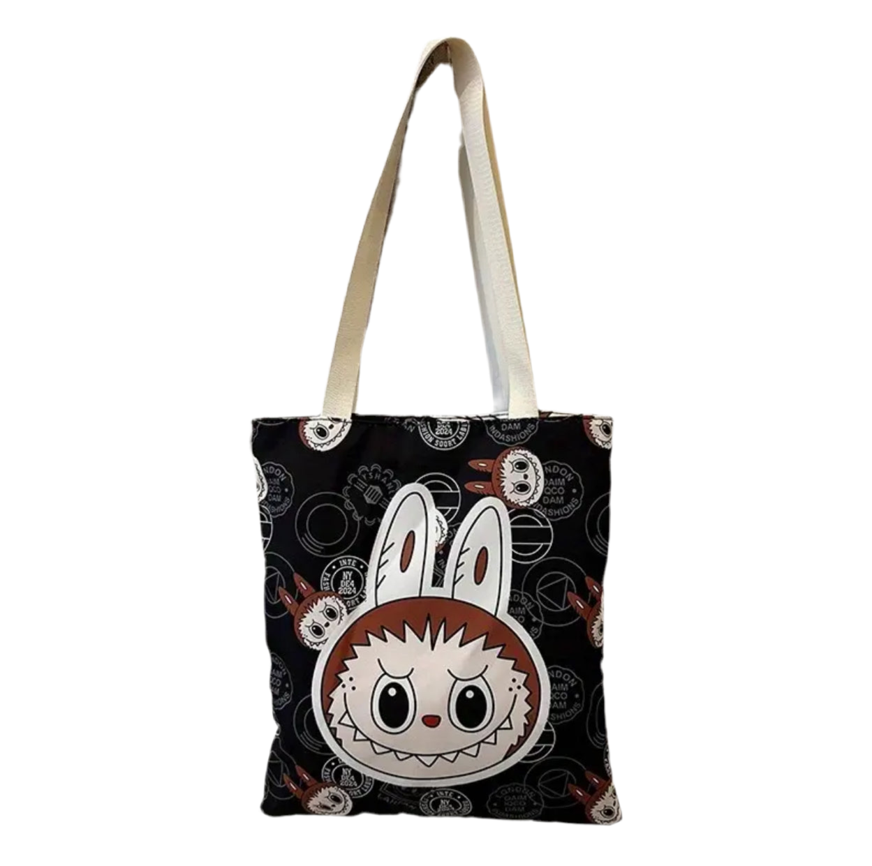Bolsos labubus tote lona con forro