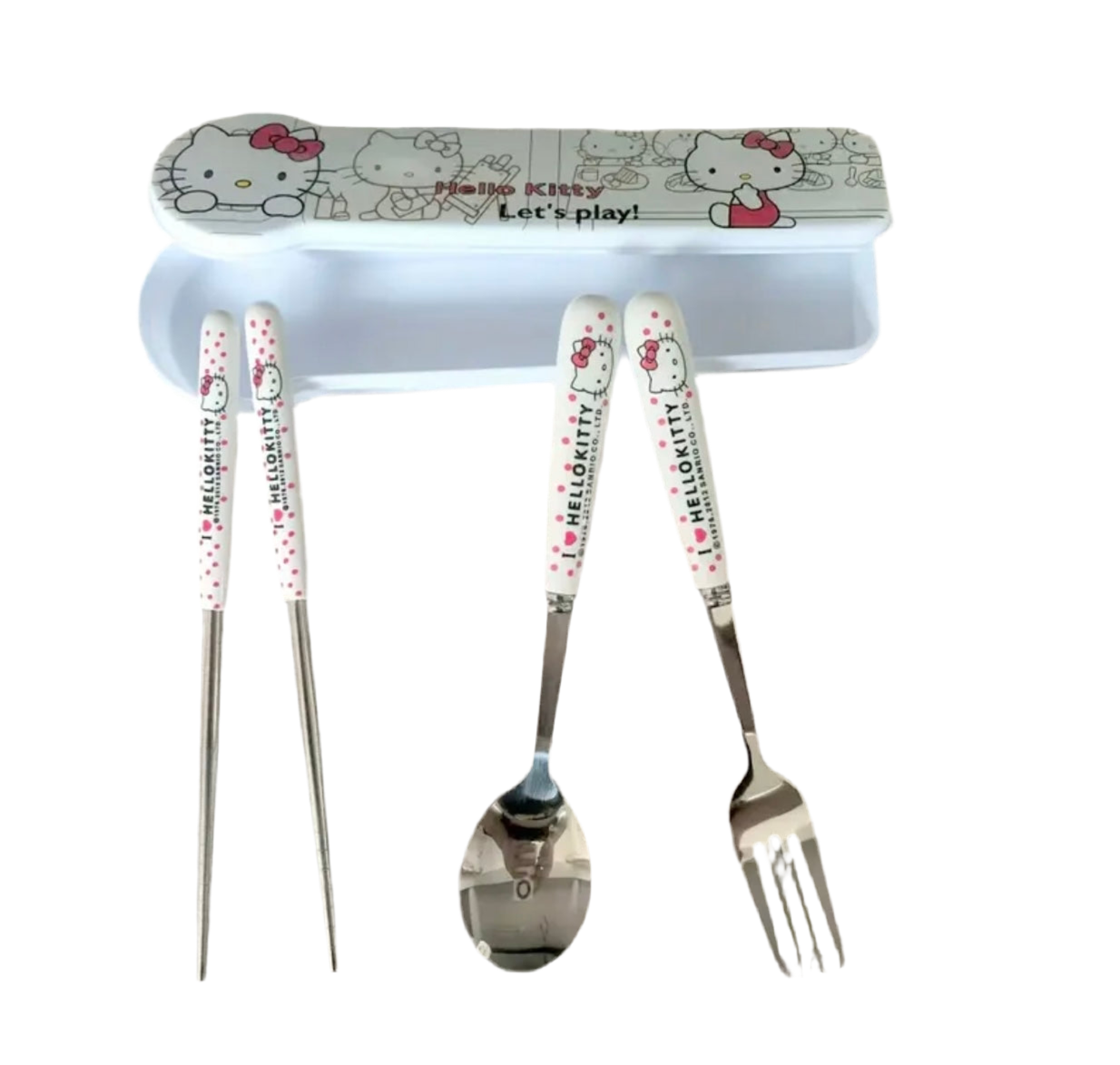 Cubiertos de Hello Kitty de acero inoxidable