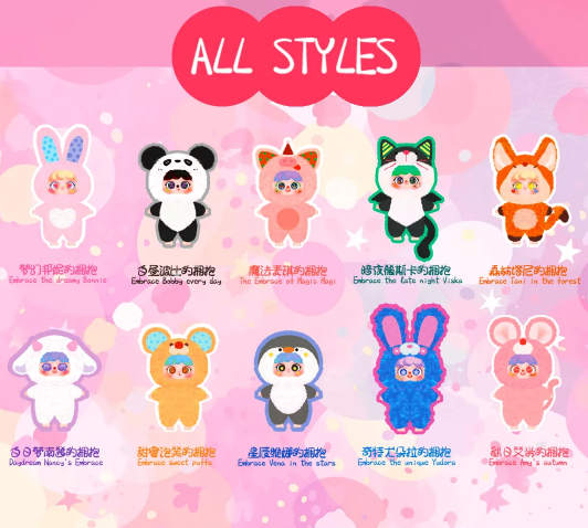 MIGO 400% Big Plush Give Yourself A Hug Lucky Bag Babythree Blind box original