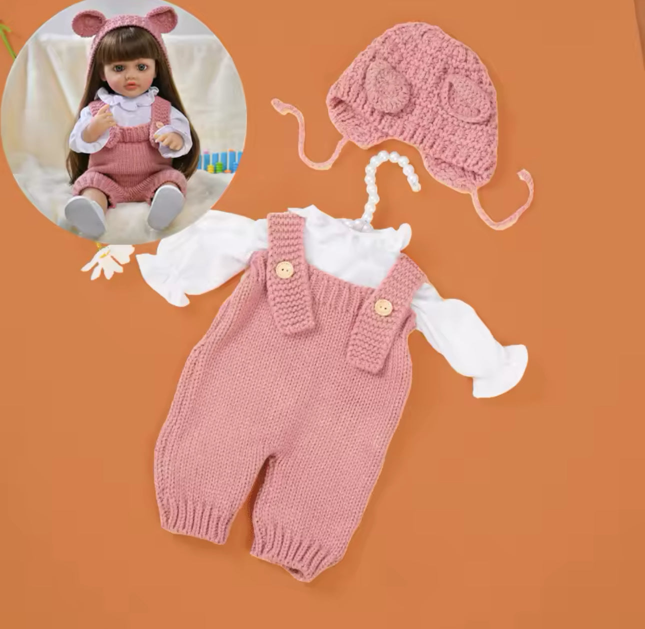 Conjunto para muñeca reborn de 55cm