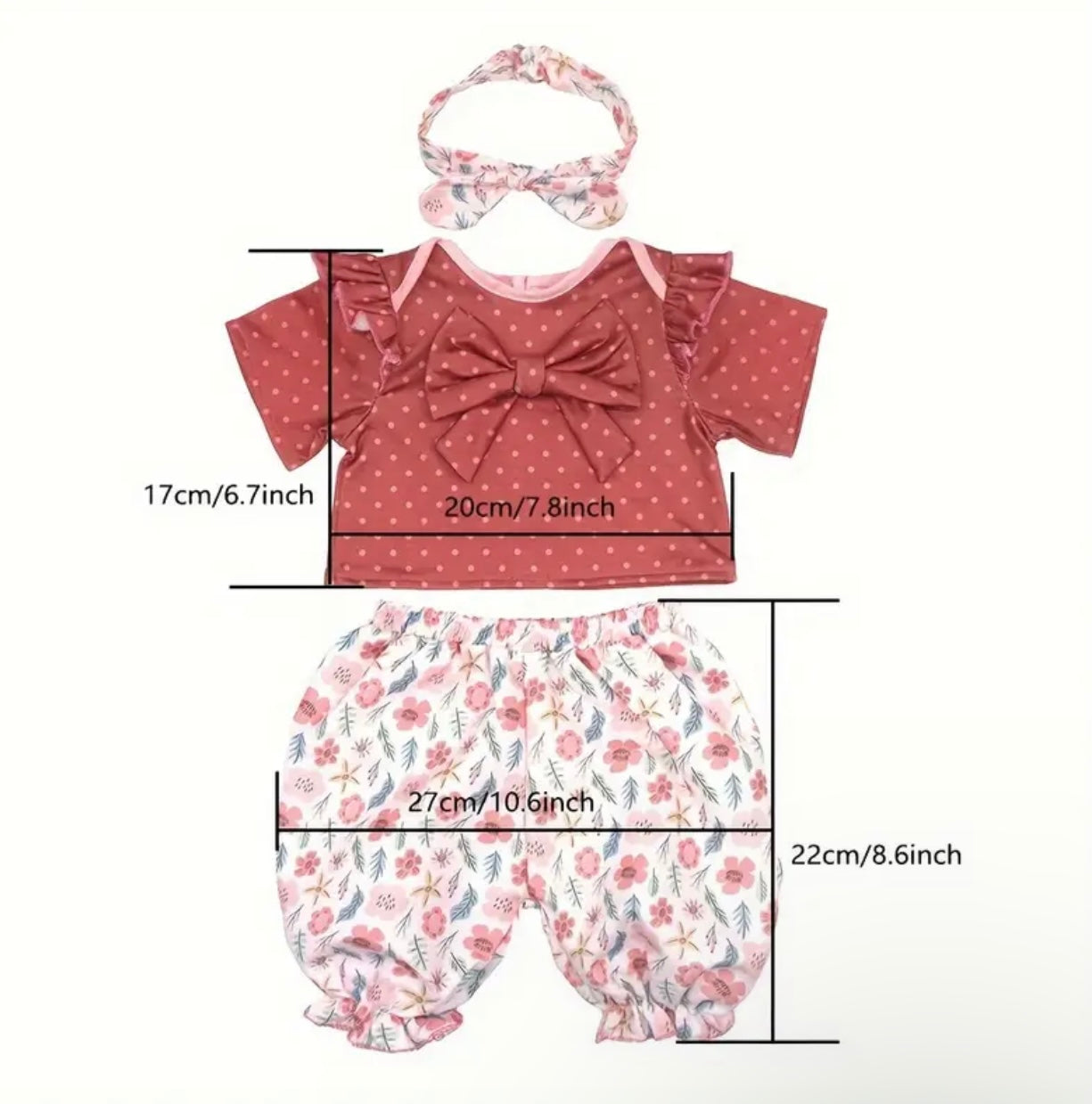 Ropa de bebé Reborn 22cm