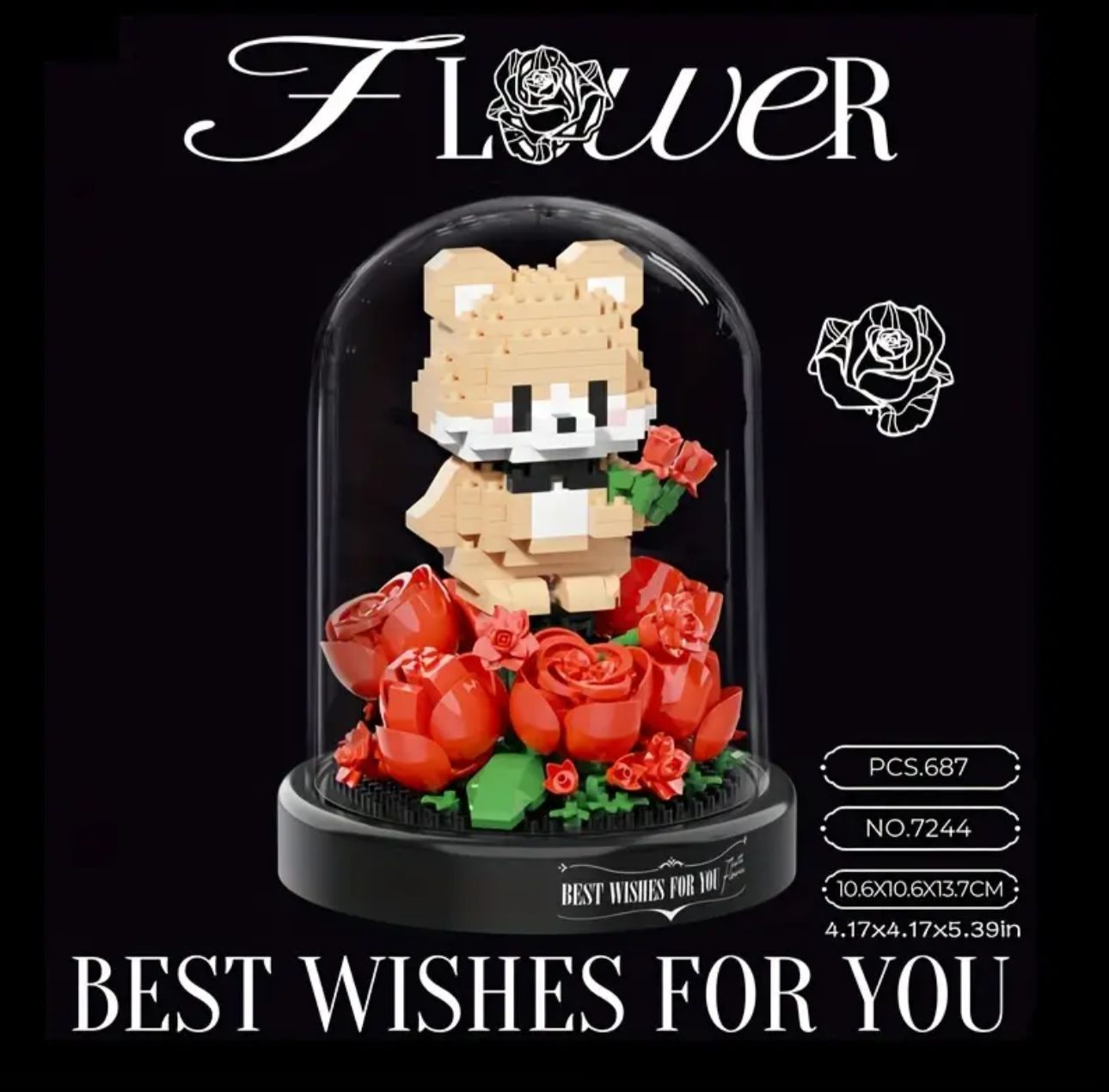 Lego de animales con flores