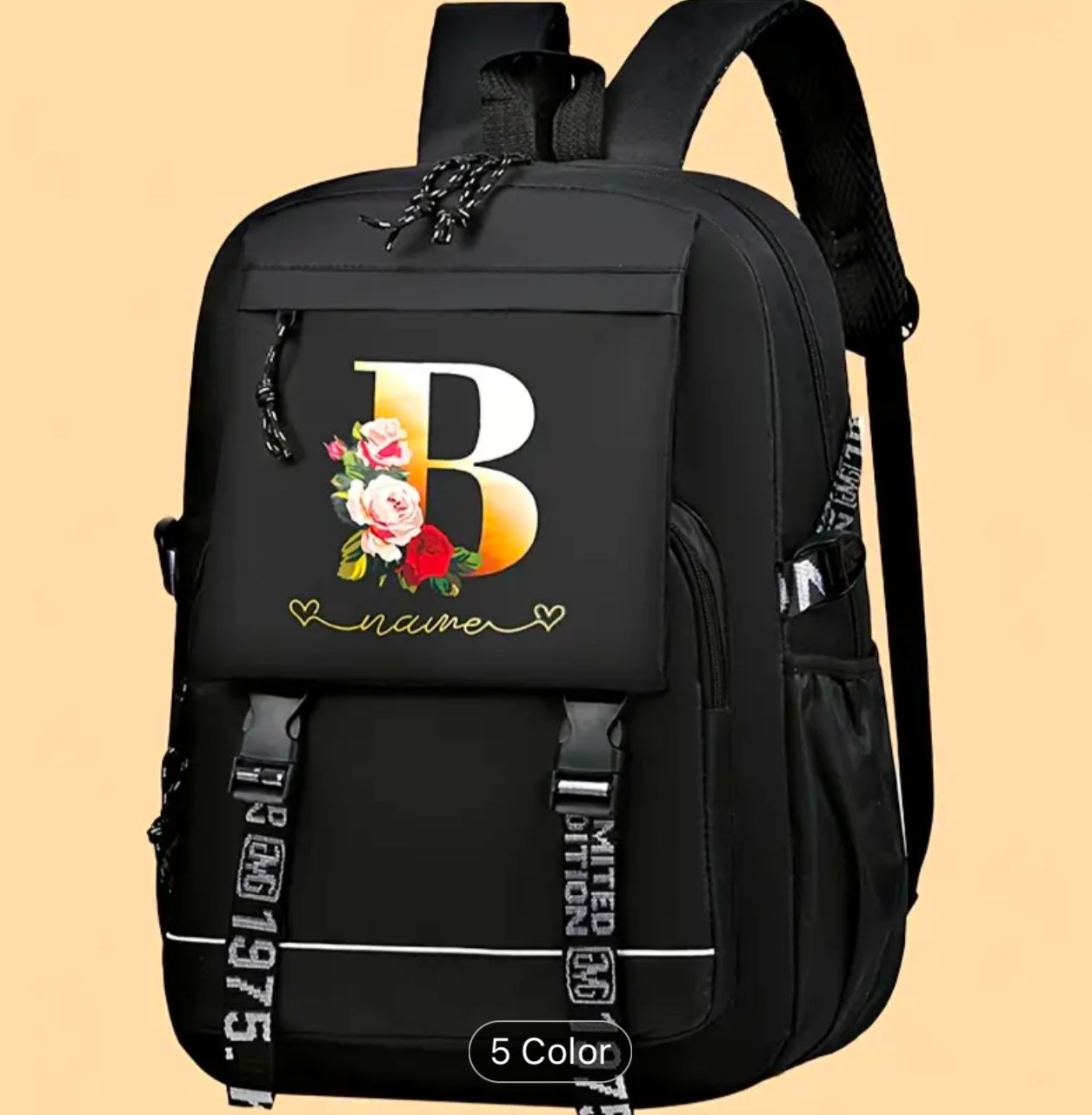 MOCHILA DE NYLON CON LA LETRA B