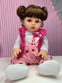 Niña Reborn cabello rizado 45cm
