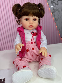 Niña Reborn cabello rizado 45cm