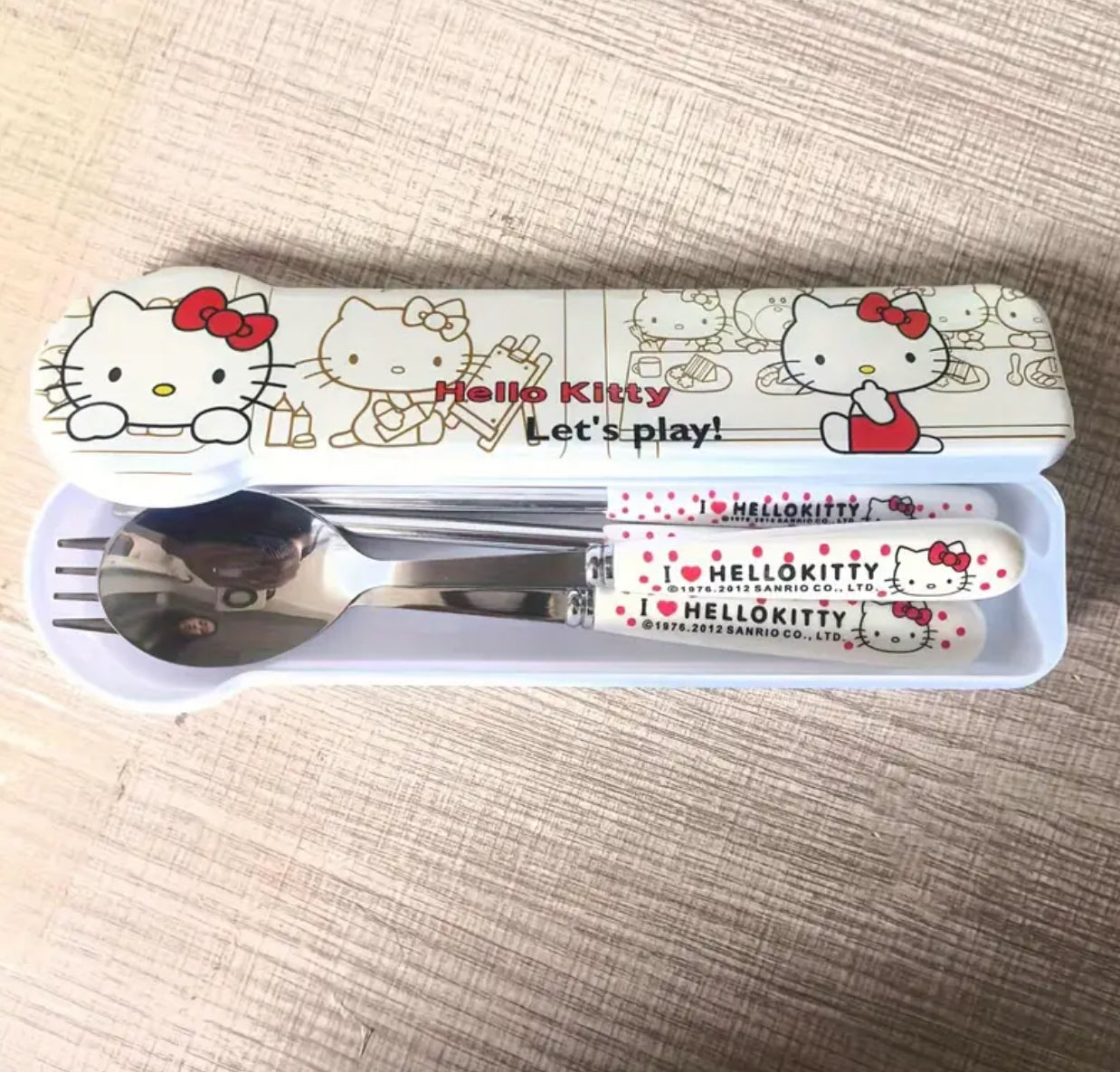 Cubiertos de Hello Kitty de acero inoxidable