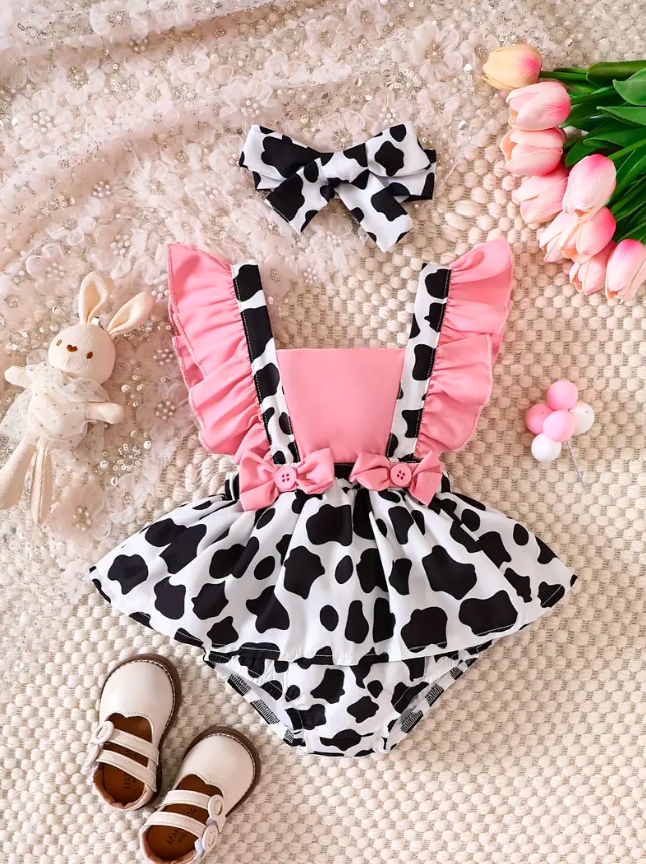 Conjunto de bebé estilo vaquita de 3-6M