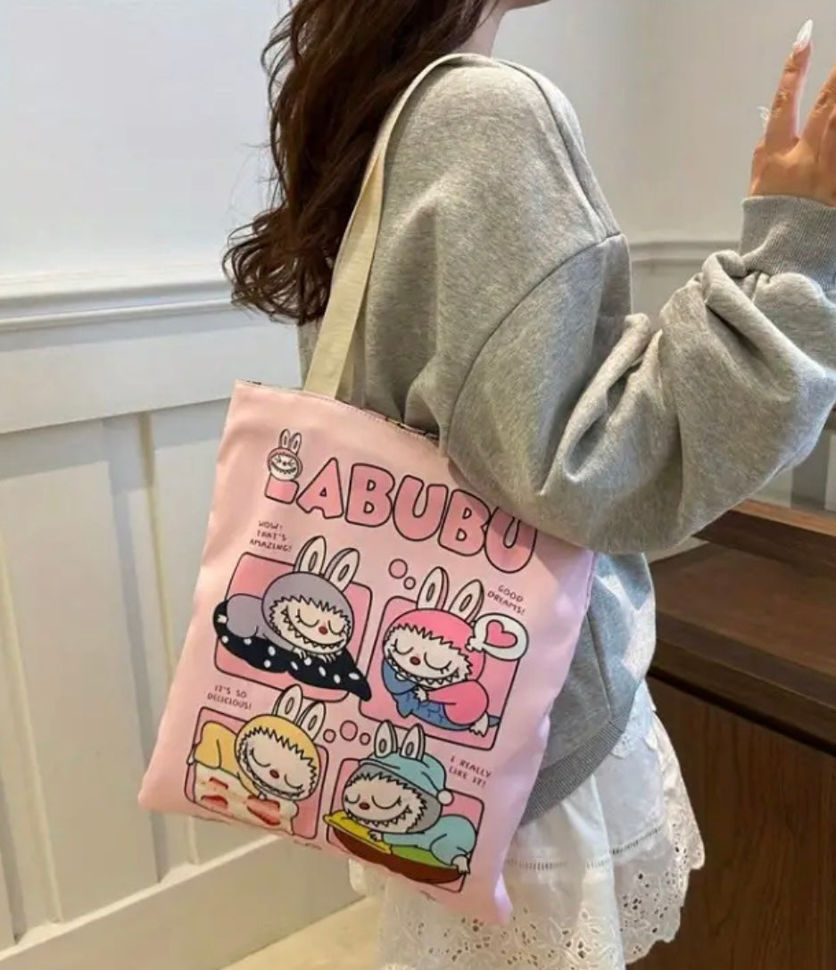 Bolsos labubus tote lona con forro