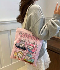Bolsos labubus tote lona con forro