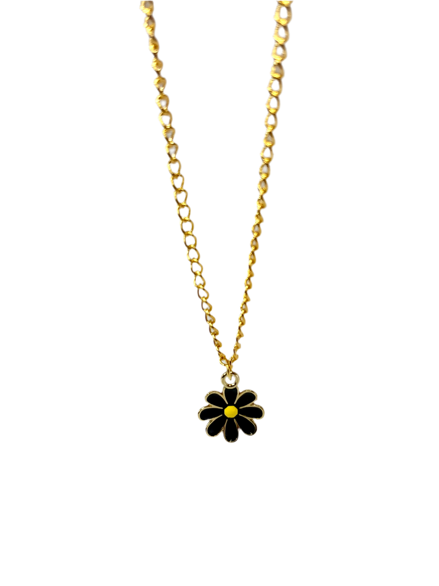 Collar de flor en dorado y negro