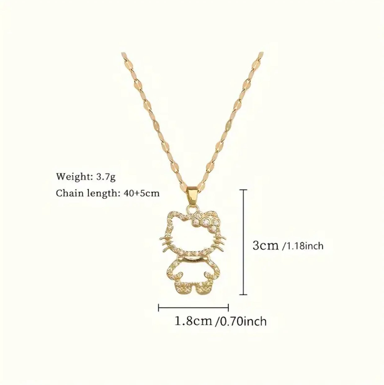 Collar dorado Hello Kitty acero