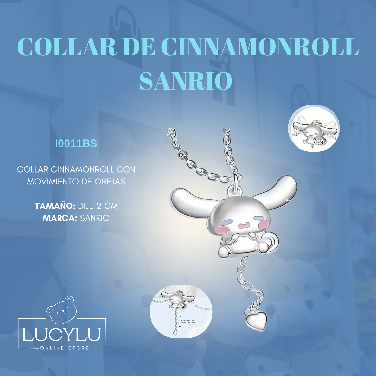 COLLAR CINNAMONROLL OREJAS MOVIBLES