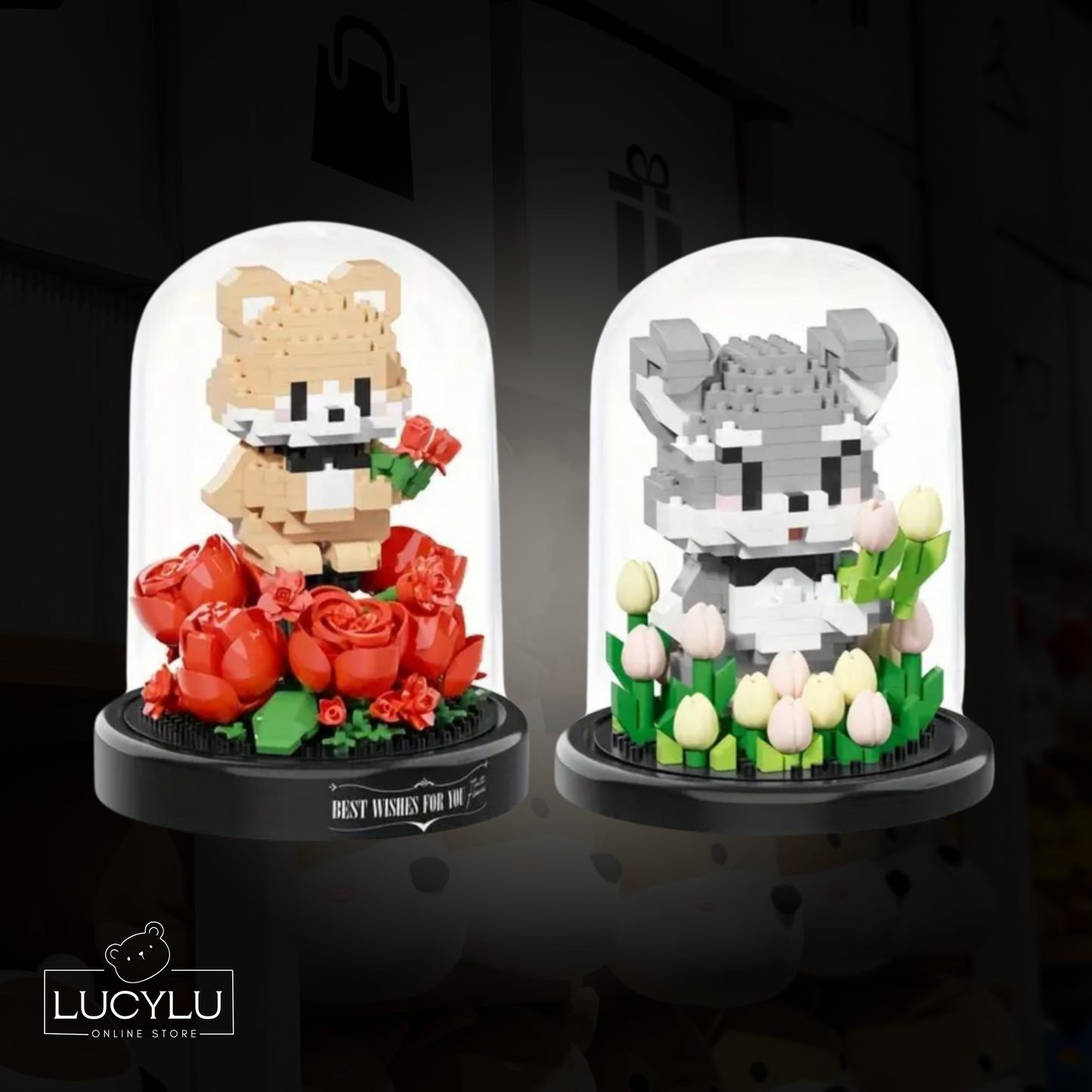 Lego de animales con flores