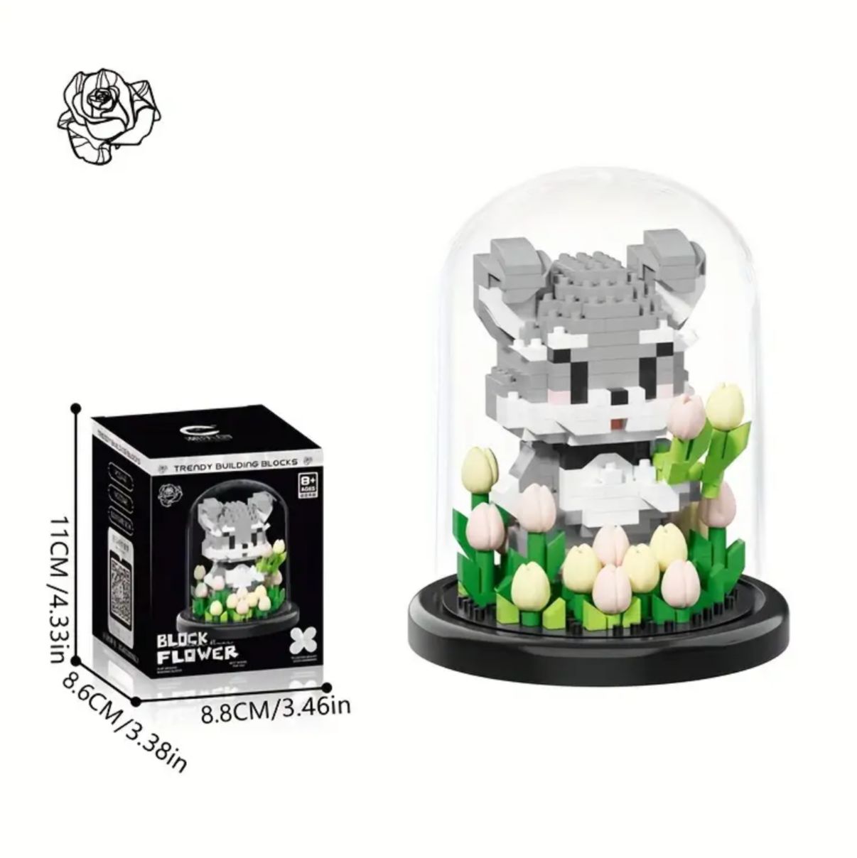 Lego de animales con flores