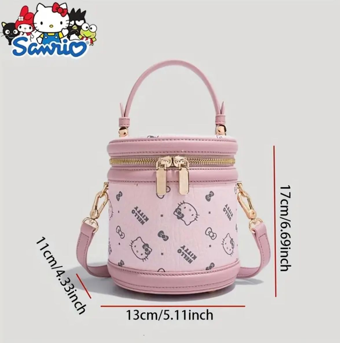 Bolso cilindro bandolera Hello Kitty