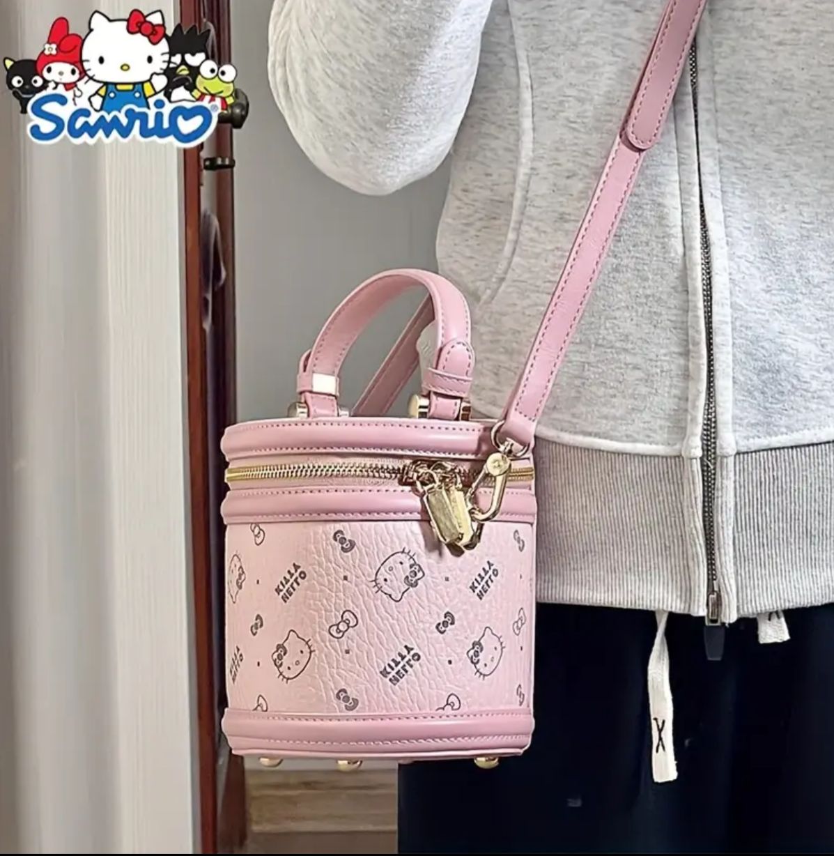 Bolso cilindro bandolera Hello Kitty