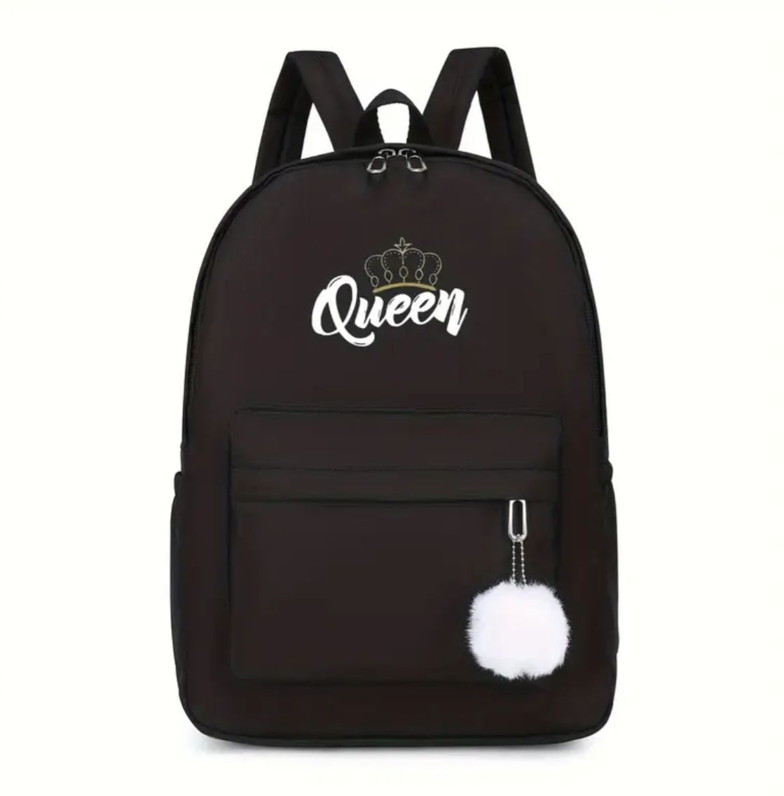 MOCHILA DE NAILON NEGRA QUEEN